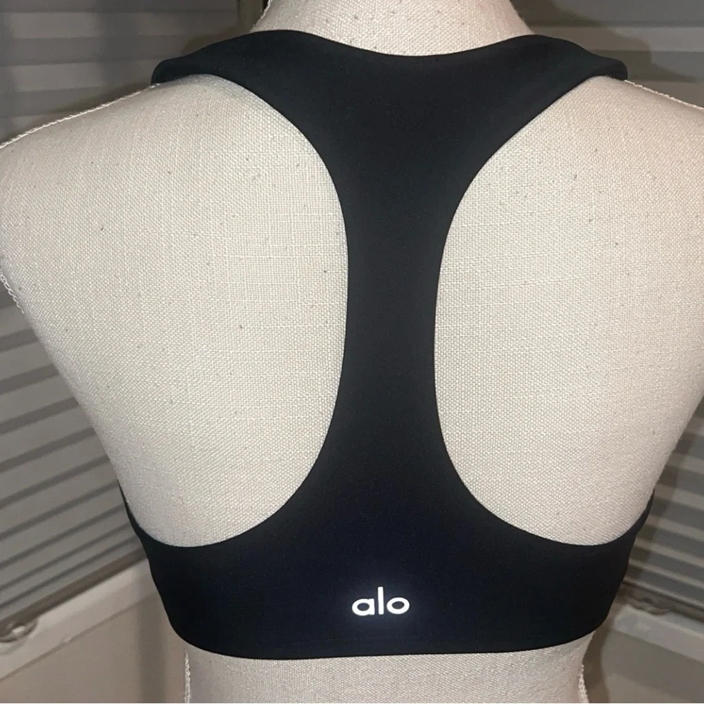 🆕ALO Yoga Airlift Advantage Racerback Sleek Black Sports Bra